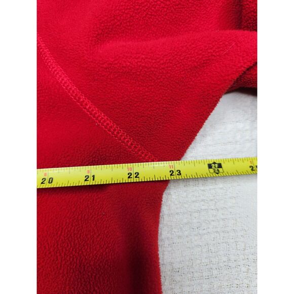 Men's Old Navy Red quarter-zip fleece pullover Sz. L Front Spell Out Y2k Retro - Picture 8 of 10